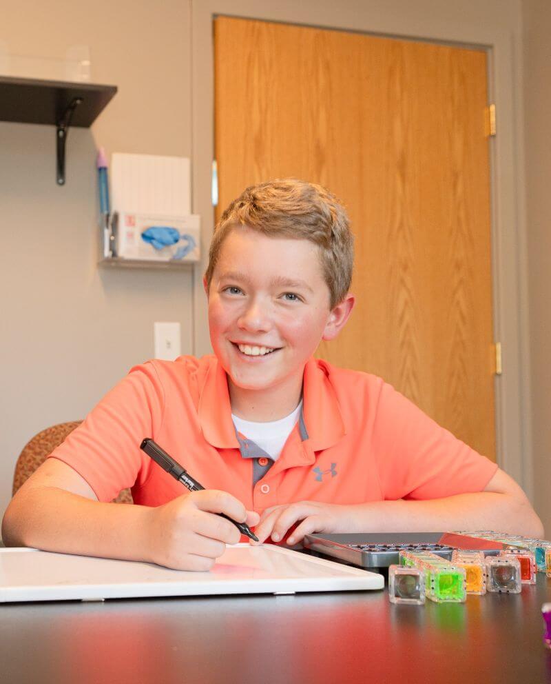 Boy writing